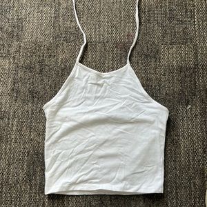 White tie neck halter top